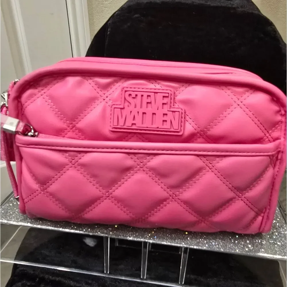 Steve Madden‎ Quilted Envelope Pouch- Hot Pink